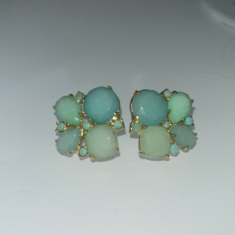 kate spade Mint and Aqua Cluster Stone Earrings